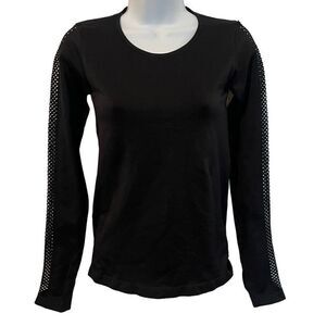 🔥4/$25 Forever 21 Junior’s Top Black Mesh Athletic Top Long Sleeve Small